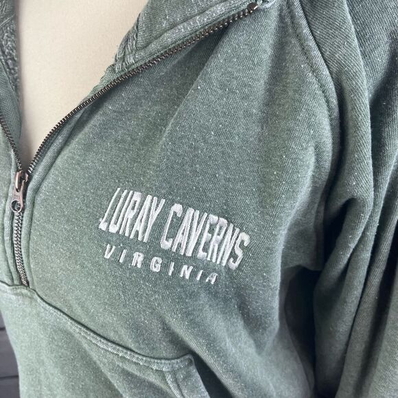 Valani Green Luray Caverns Virginia Half Zip Hoodie - Picture 2 of 7